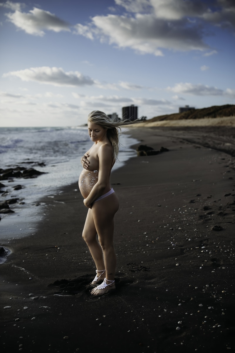 beach glitter maternity